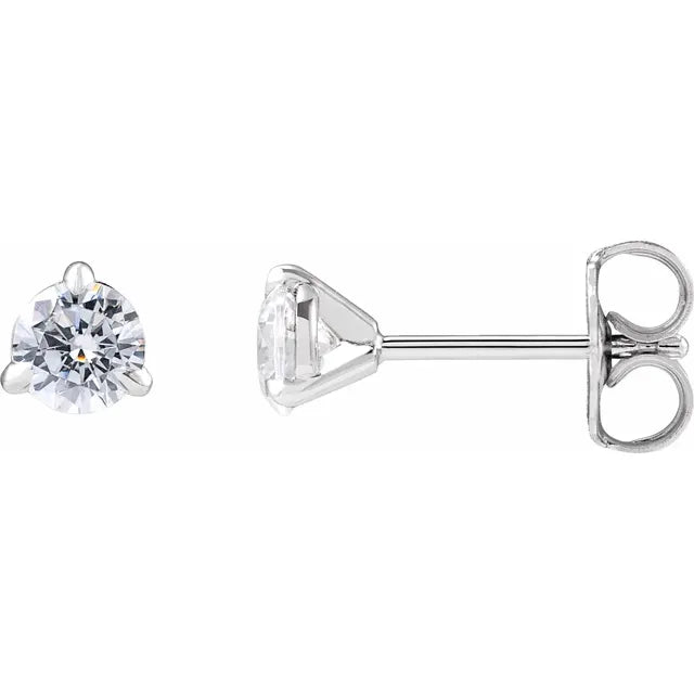 14k white 1/2ctw lab-grown diamond cocktail-style stud earrings