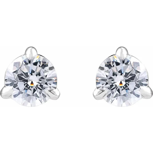 14k white 1/2ctw lab-grown diamond cocktail-style stud earrings