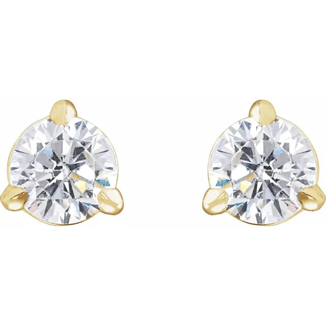 14k gold 1/3 lab-grown diamond cocktail-style stud earrings