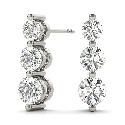 EARRINGS THREE STONE