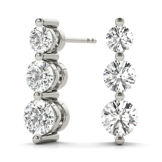 EARRINGS THREE STONE