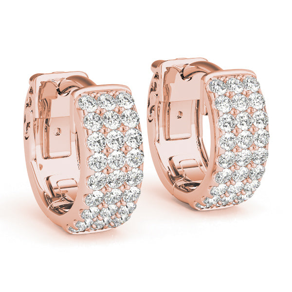 three row flat hoop earrings