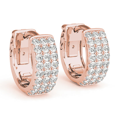 THREE ROW FLAT HOOP EARRINGS
