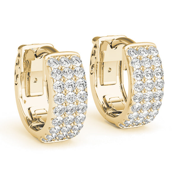 three row flat hoop earrings