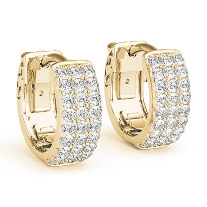 THREE ROW FLAT HOOP EARRINGS