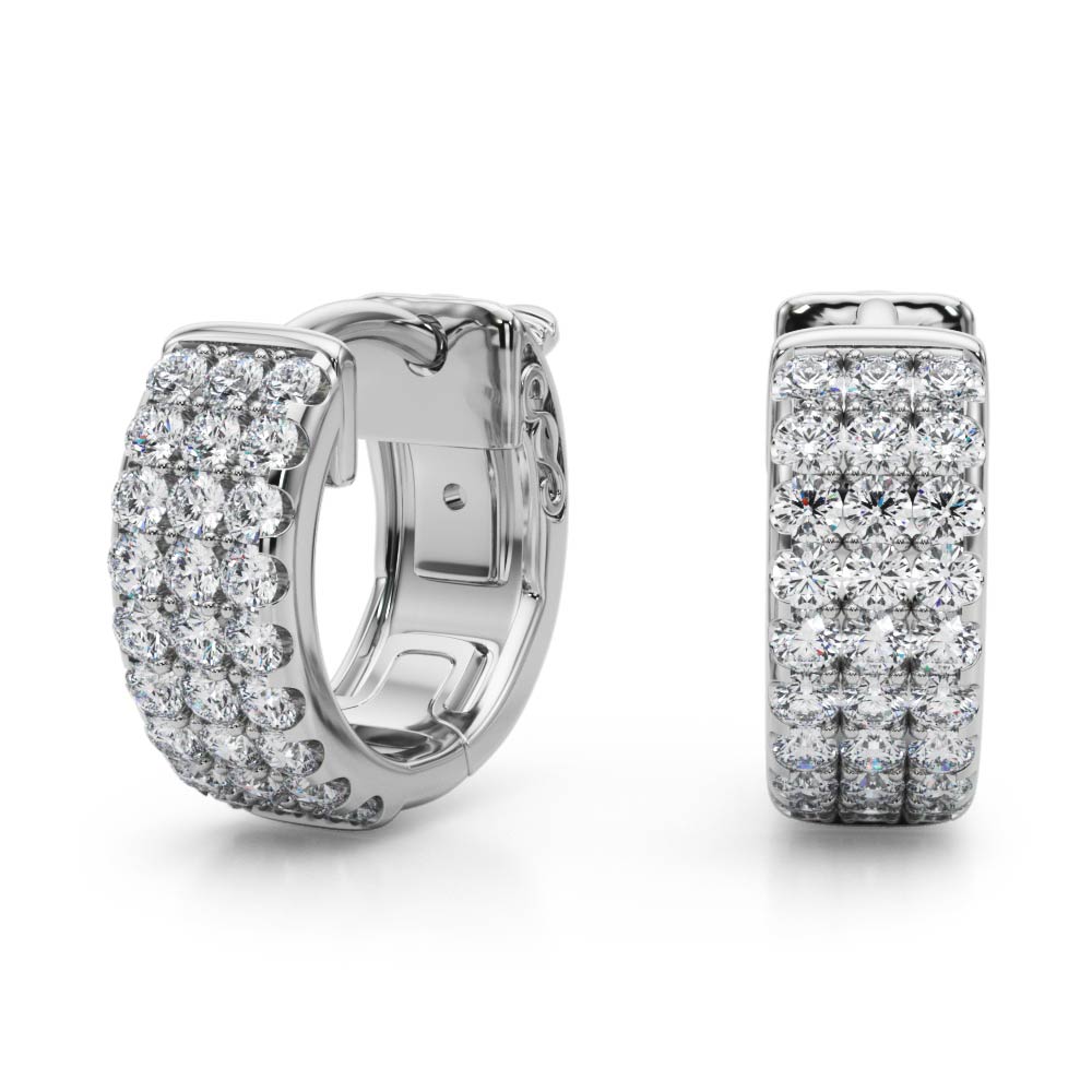 three row flat hoop earrings