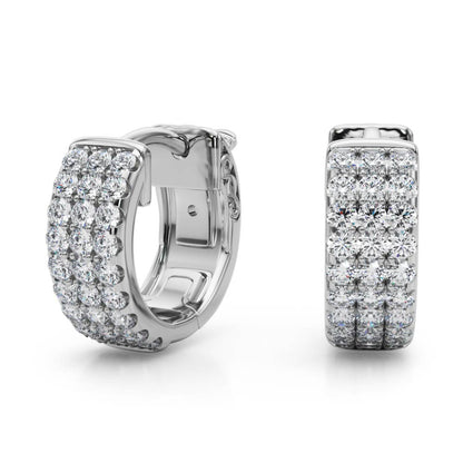 THREE ROW FLAT HOOP EARRINGS