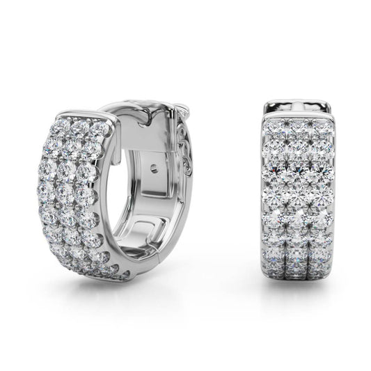THREE ROW FLAT HOOP EARRINGS