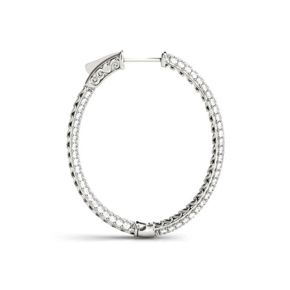 THREE ROW PAVE OVAL HOOP