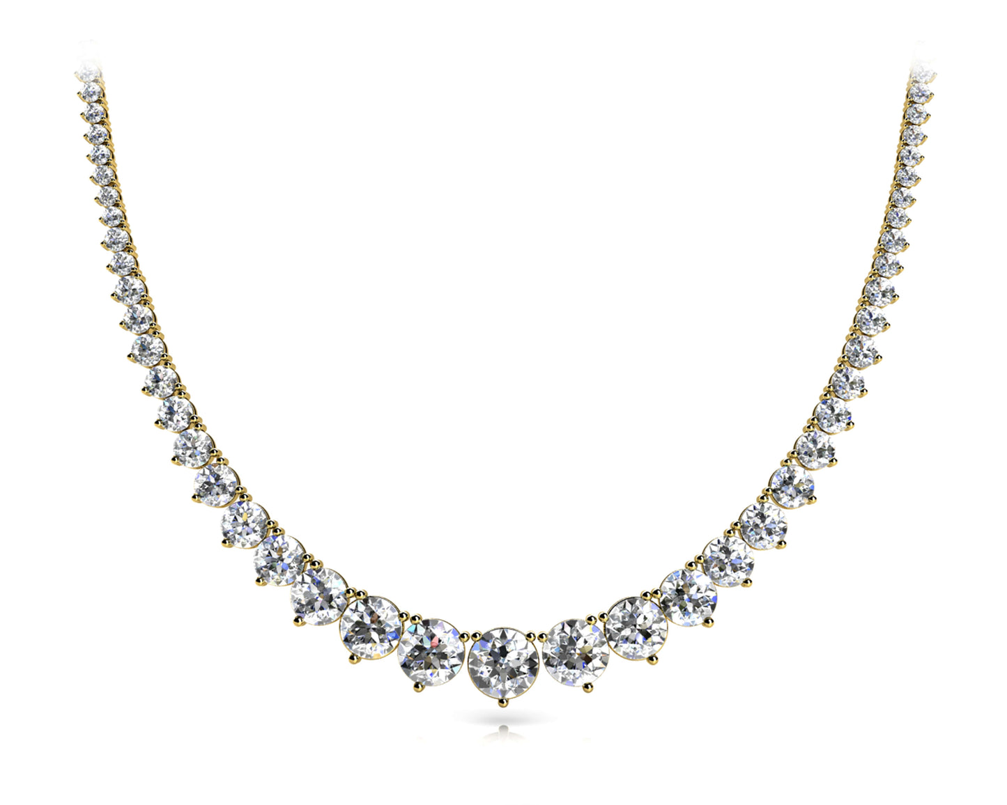 graduated necklace three prong