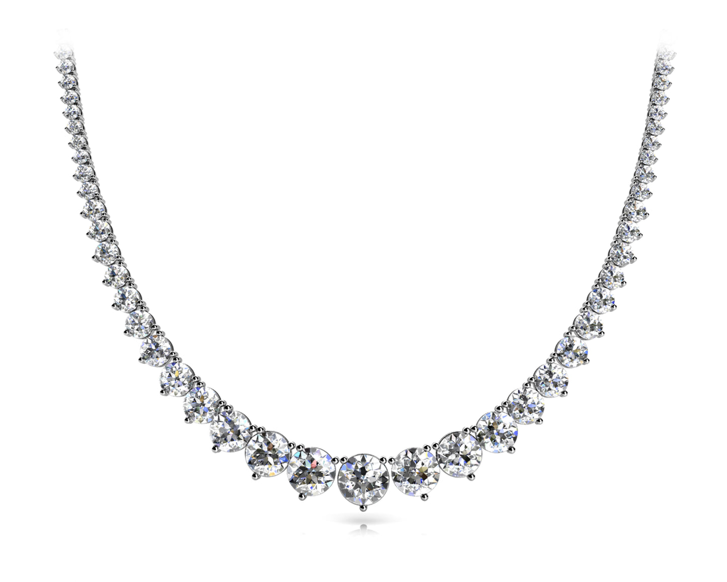 graduated necklace three prong