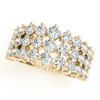 THREE ROW FASHION RING