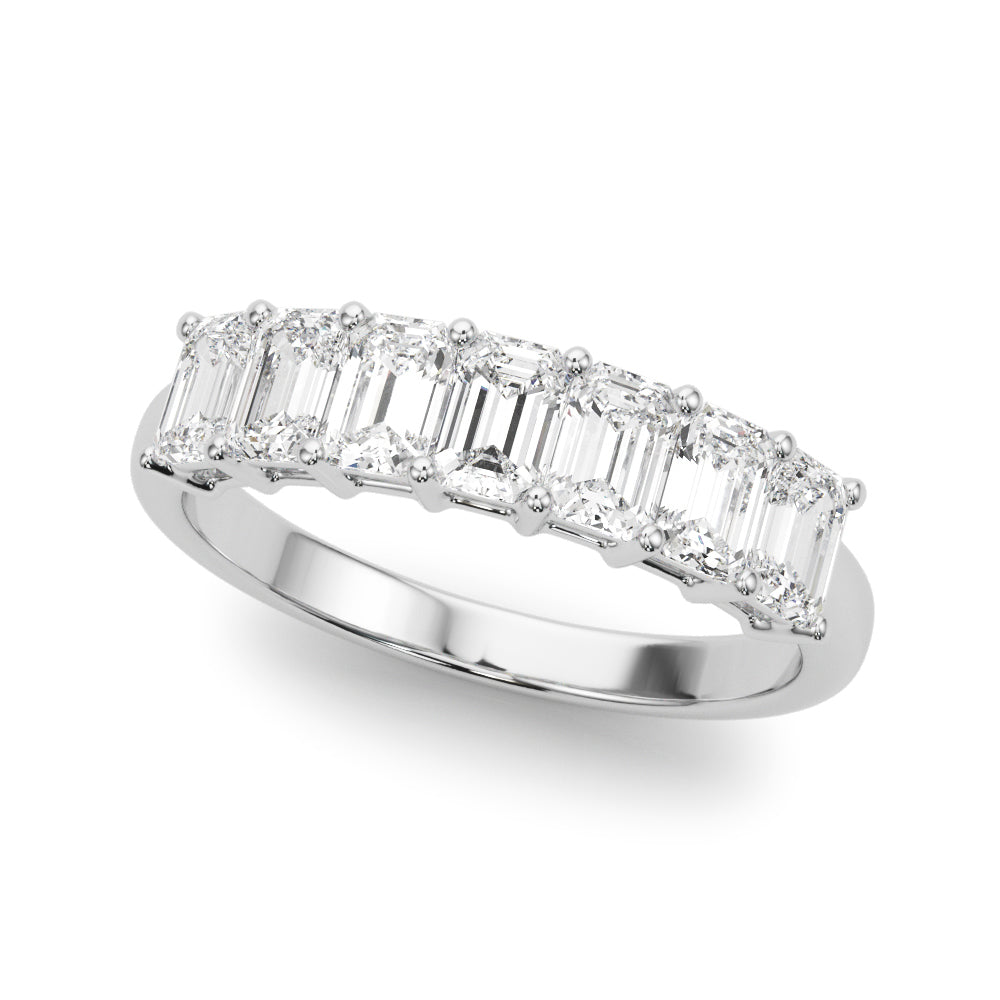 seven stone emerald band
