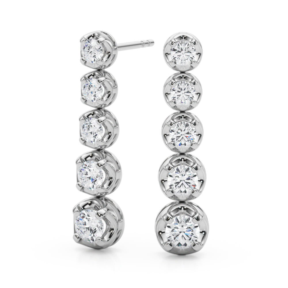bezel diamond earrings