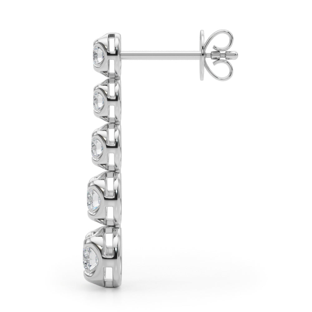 bezel diamond earrings