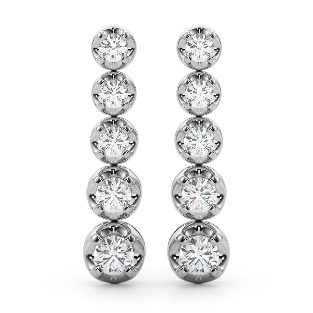 bezel diamond earrings