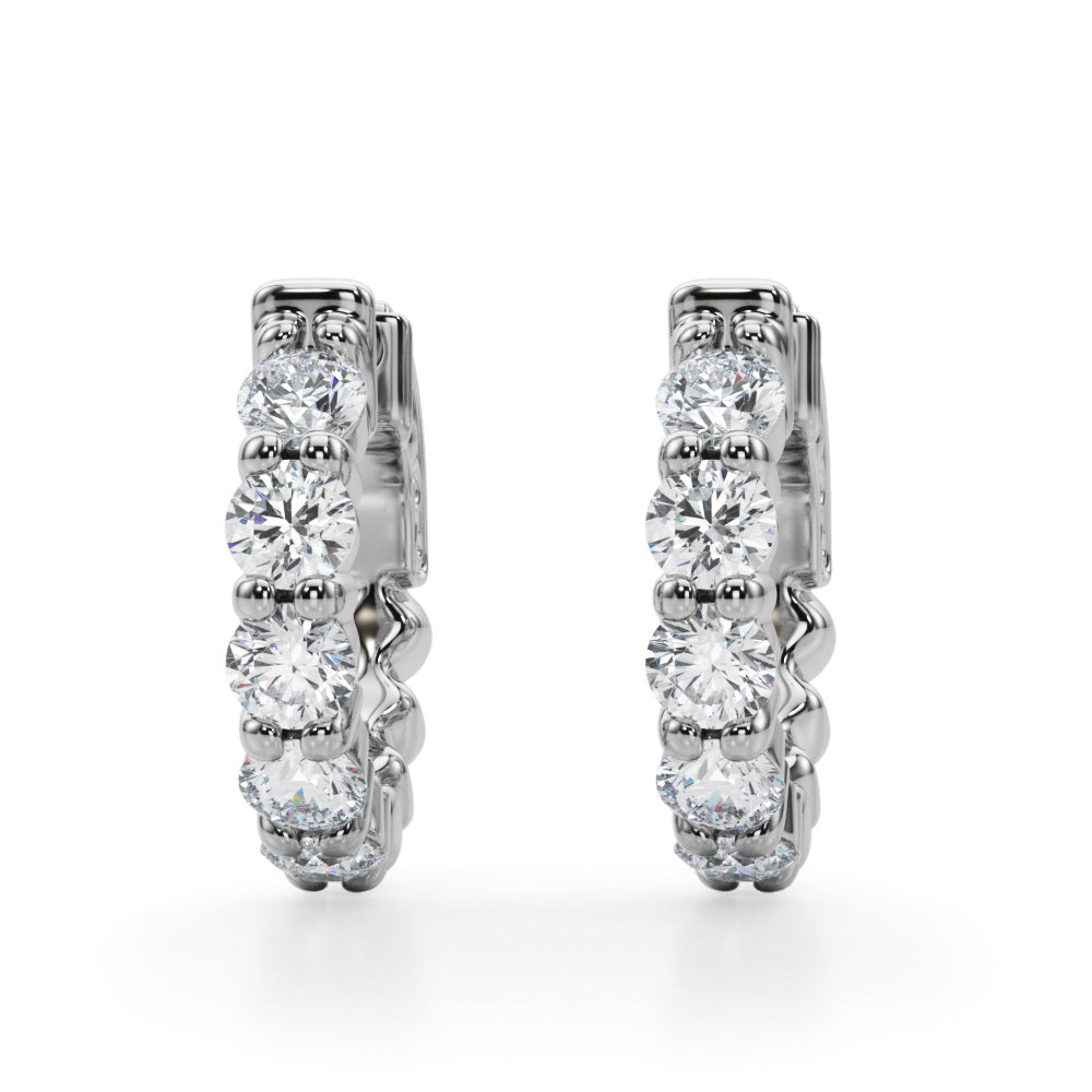 earrings single row hoop