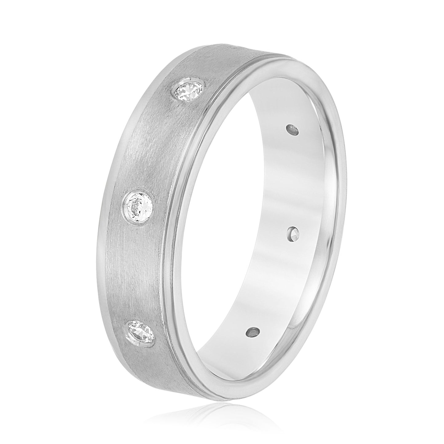 6mm heavy wt mens band w/dia