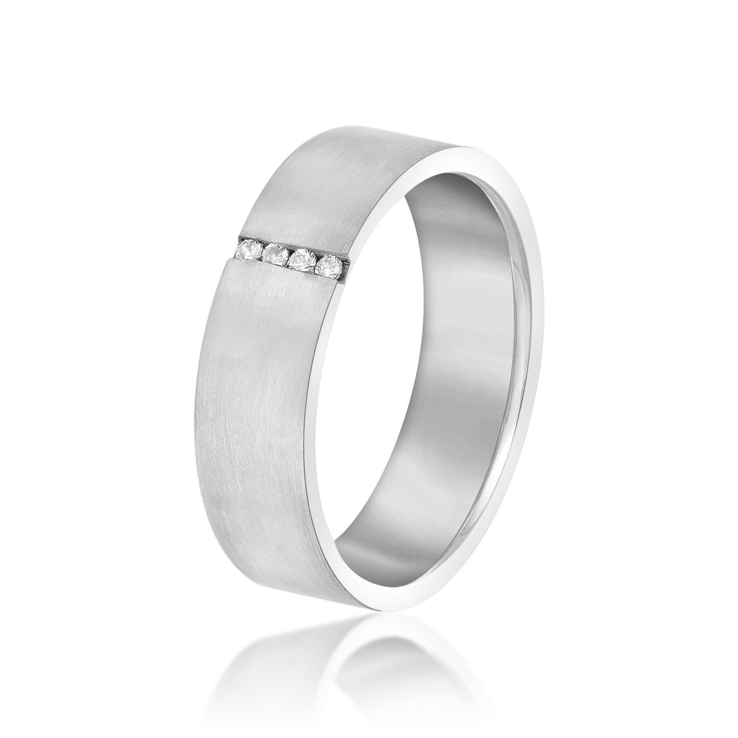6mm heavy wt mens band w/dia