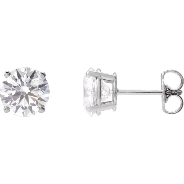 lab-grown diamond four prong stud earrings